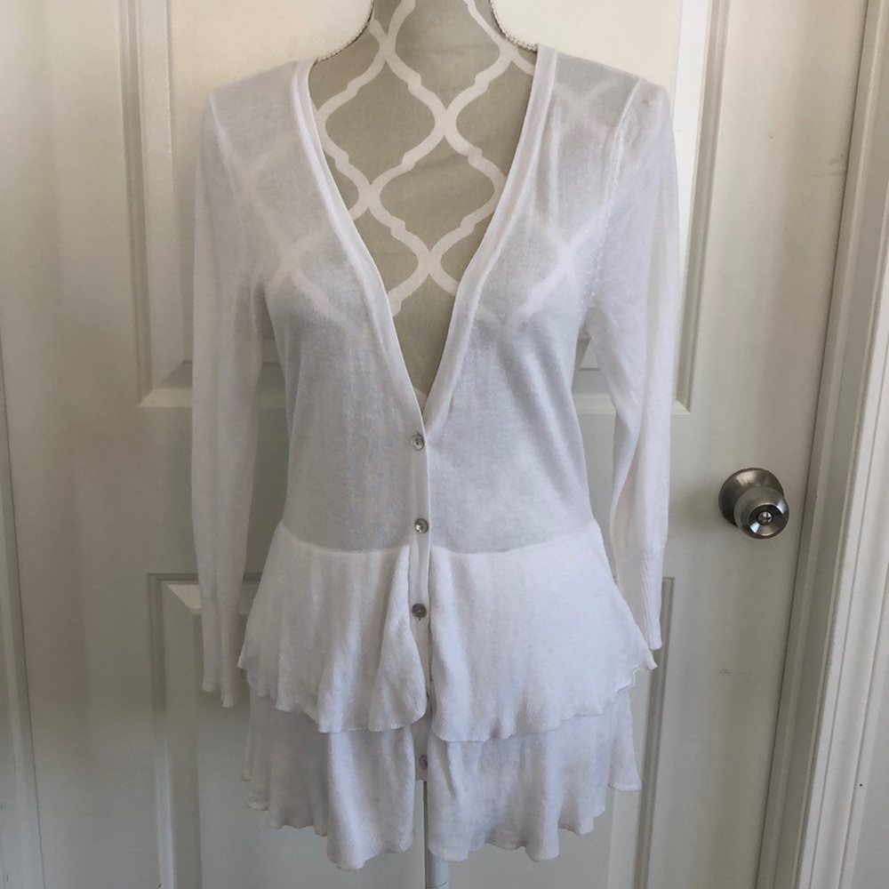 RW & Co ruffle cardigan size medium